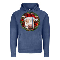 Vintage Denim Hereford Cow Christmas Vintage Hoodie - RanaPortraitStore