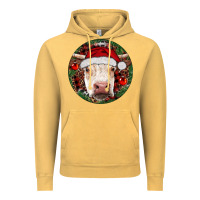 Vintage Mustard Hereford Cow Christmas Vintage Hoodie - RanaPortraitStore