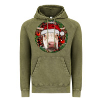 Vintage Olive Hereford Cow Christmas Vintage Hoodie - RanaPortraitStore
