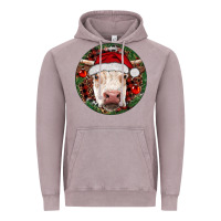 Vintage Zinc Hereford Cow Christmas Vintage Hoodie - RanaPortraitStore
