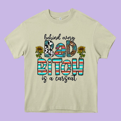 Behind Every Bad Bitch Is A Carseat Heavy Core Tee Designed By Cowhidedigitalart