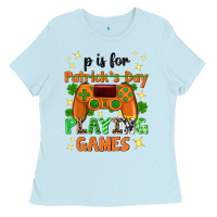 Baby Blue P is Patrick's Day playing games Ladies Tee - Neo Western