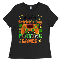 Black P is Patrick's Day playing games Ladies Tee - Neo Western