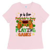 Bubblegum Pink P is Patrick's Day playing games Ladies Tee - Neo Western