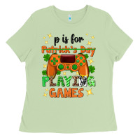 Matcha P is Patrick's Day playing games Ladies Tee - Neo Western