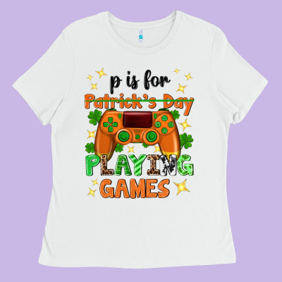 P Is Patrick's Day Playing Games Ladies Tee Designed By Neo Western