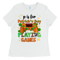 White P is Patrick's Day playing games Ladies Tee - Neo Western
