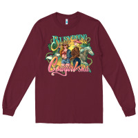 Burgundy busy doing cowgirl Long Sleeve Tee - NancyCooperArtShop