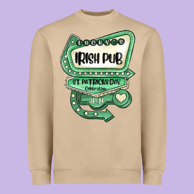 St Patricks Day ırısh Pub Heavyweight Sweatshirt Designed By Maliassmallbusiness