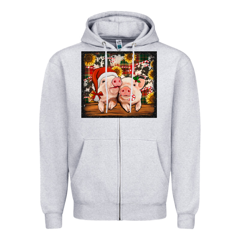 Christmas Pigs Tumbler Zipper Hoodie by Jasminsmagicworld | Teevron