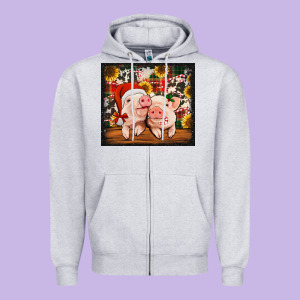 Christmas Pigs Tumbler Zipper Hoodie Designed By Jasminsmagicworld