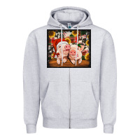 Heather Grey Christmas pigs tumbler Zipper Hoodie - Jasminsmagicworld