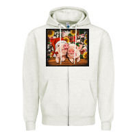 Oatmeal Heather Christmas pigs tumbler Zipper Hoodie - Jasminsmagicworld