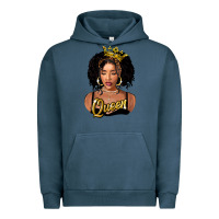 Pigment Midnight Navy black queen Urban Hoodie - FaDigitalArtStudio