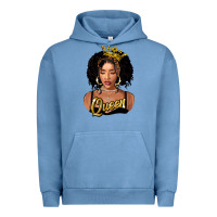 Pigment Pebble Blue black queen Urban Hoodie - FaDigitalArtStudio