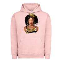 Pigment Salmon black queen Urban Hoodie - FaDigitalArtStudio