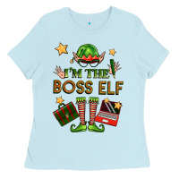 Baby Blue im the boss elf Ladies Tee - FaDigitalArtStudio