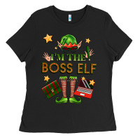 Black im the boss elf Ladies Tee - FaDigitalArtStudio