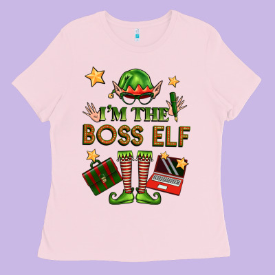 Im The Boss Elf Ladies Tee Designed By Fadigitalartstudio