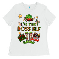 White im the boss elf Ladies Tee - FaDigitalArtStudio