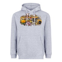 Heather Grey farm animals school bus Heavyweight Hoodie - texasbilliewilder
