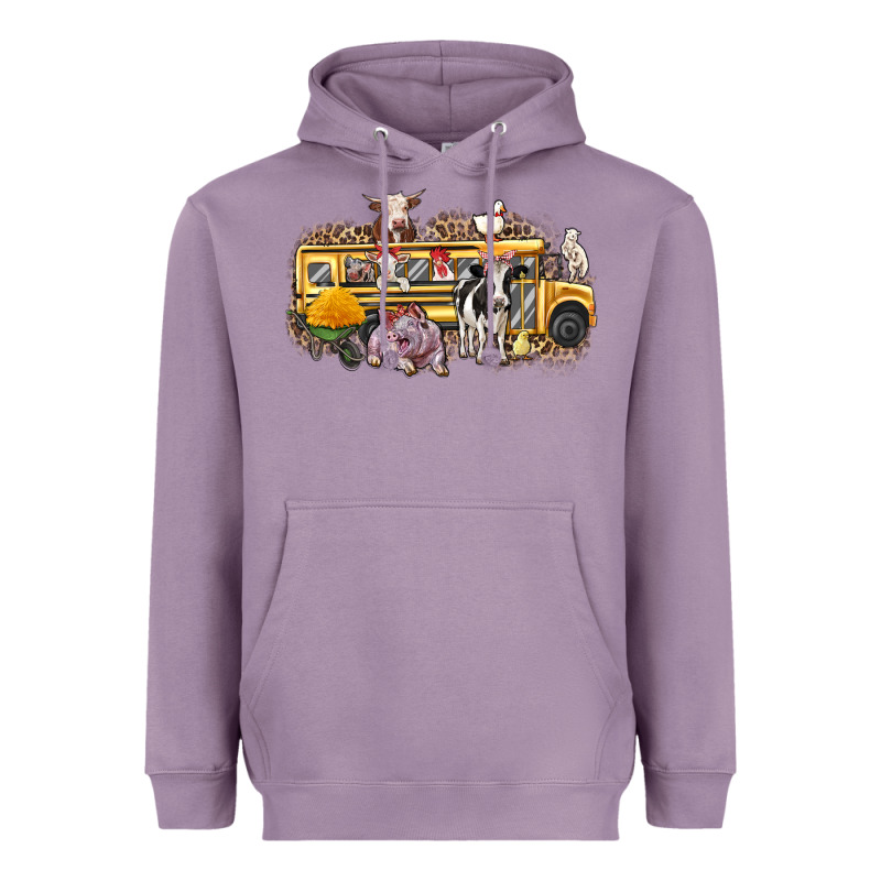 Farm Animals School Bus Heavyweight Hoodie by texasbilliewilder | Teevron