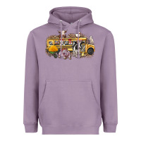 Lavender farm animals school bus Heavyweight Hoodie - texasbilliewilder