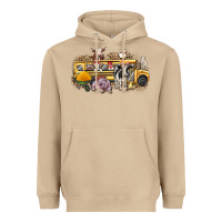 Mushroom farm animals school bus Heavyweight Hoodie - texasbilliewilder