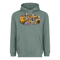 Sage farm animals school bus Heavyweight Hoodie - texasbilliewilder