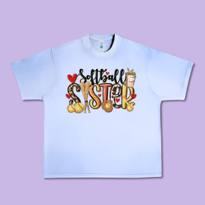 Softball Sister Urban Heavy Tee Designed By Maliassmallbusiness