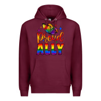 Burgundy proud ally Premium Hoodie - JahusDesignShop