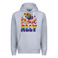 Heather Grey proud ally Premium Hoodie - JahusDesignShop