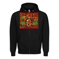 Black western christmas cow tumbler Zipper Hoodie - Jasminsmagicworld