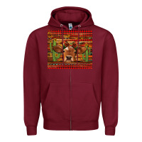 Burgundy western christmas cow tumbler Zipper Hoodie - Jasminsmagicworld