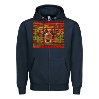 Navy western christmas cow tumbler Zipper Hoodie - Jasminsmagicworld