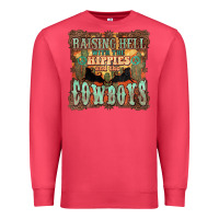 Cardinal Raising hell with the hippies and the cowboys Premium Sweatshirt - HowdyJamesFarm
