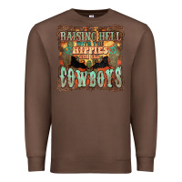Chestnut Raising hell with the hippies and the cowboys Premium Sweatshirt - HowdyJamesFarm