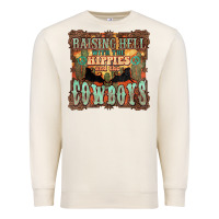 Sandshell Raising hell with the hippies and the cowboys Premium Sweatshirt - HowdyJamesFarm