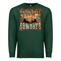 Sports Green Raising hell with the hippies and the cowboys Premium Sweatshirt - HowdyJamesFarm