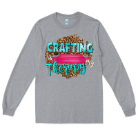Heather Grey crafting is my therapy Long Sleeve Tee - NancyCooperArtShop