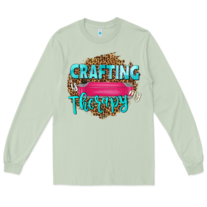 Crafting Is My Therapy Long Sleeve Tee by NancyCooperArtShop | Teevron