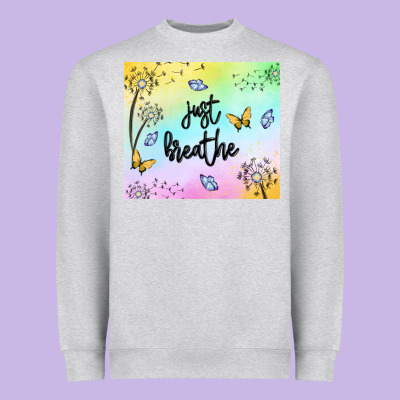 Just Breathe Heavyweight Sweatshirt Designed By Maliassmallbusiness