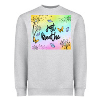 Heather Grey just breathe Heavyweight Sweatshirt - MaliasSmallBusiness