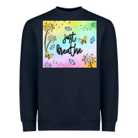 Navy just breathe Heavyweight Sweatshirt - MaliasSmallBusiness