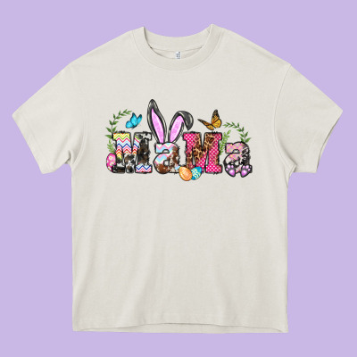 Easter Bunny Mama Heavy Core Tee Designed By Barkaloodesign