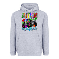 Heather Grey Autism Awareness crusher Heavyweight Hoodie - NancyCooperArtShop