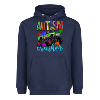 Navy Autism Awareness crusher Heavyweight Hoodie - NancyCooperArtShop