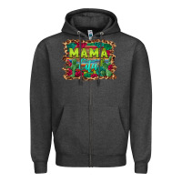 Charcoal Heather mama cita serape background Zipper Hoodie - BarkalooDesign
