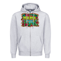 Heather Grey mama cita serape background Zipper Hoodie - BarkalooDesign