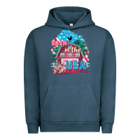 Pigment Midnight Navy Barn in the USA Urban Hoodie - FaDigitalArtStudio
